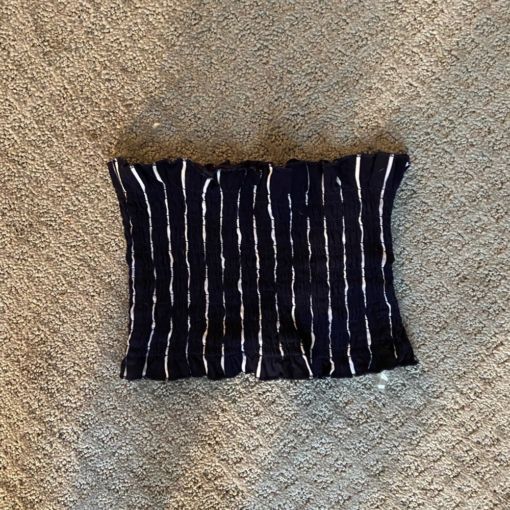 Navy and White Striped Pacsun Tube Top